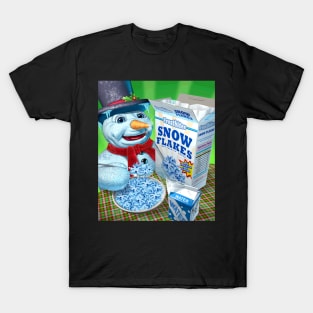 Snowman Eating Snowflakes T-Shirt